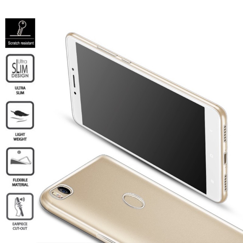 Skaidrus silikoninis-tpu dėkliukas (MI MAX 2 telefonams) Skaidrus silikoninis-tpu dėkliukas (MI MAX 2 telefonams)